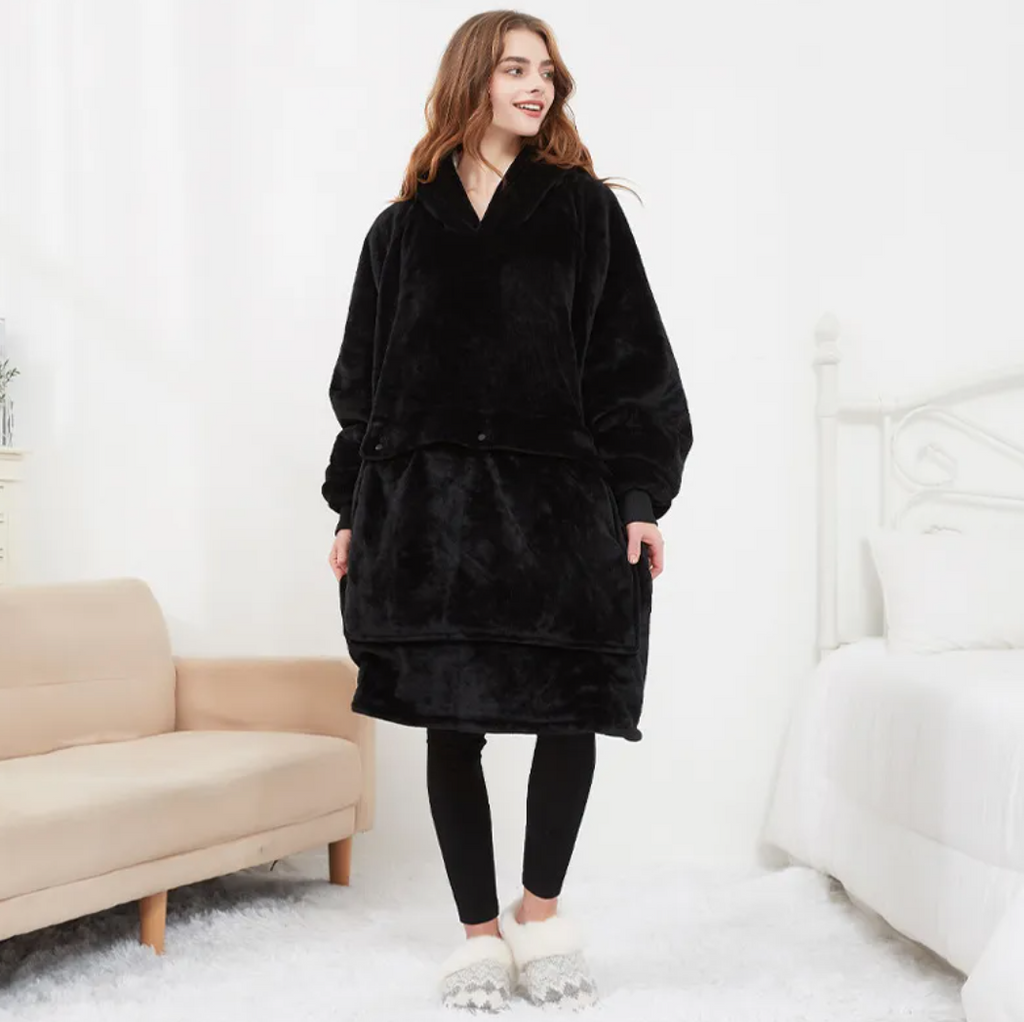 USB Heated Oversized Sherpa Hoodie Blanket