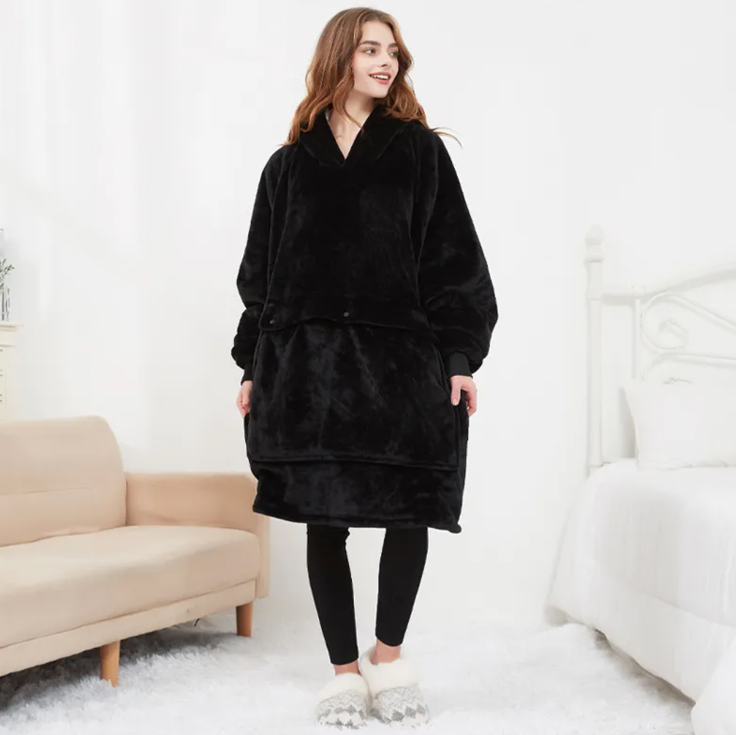 USB Heated Oversized Sherpa Hoodie Blanket