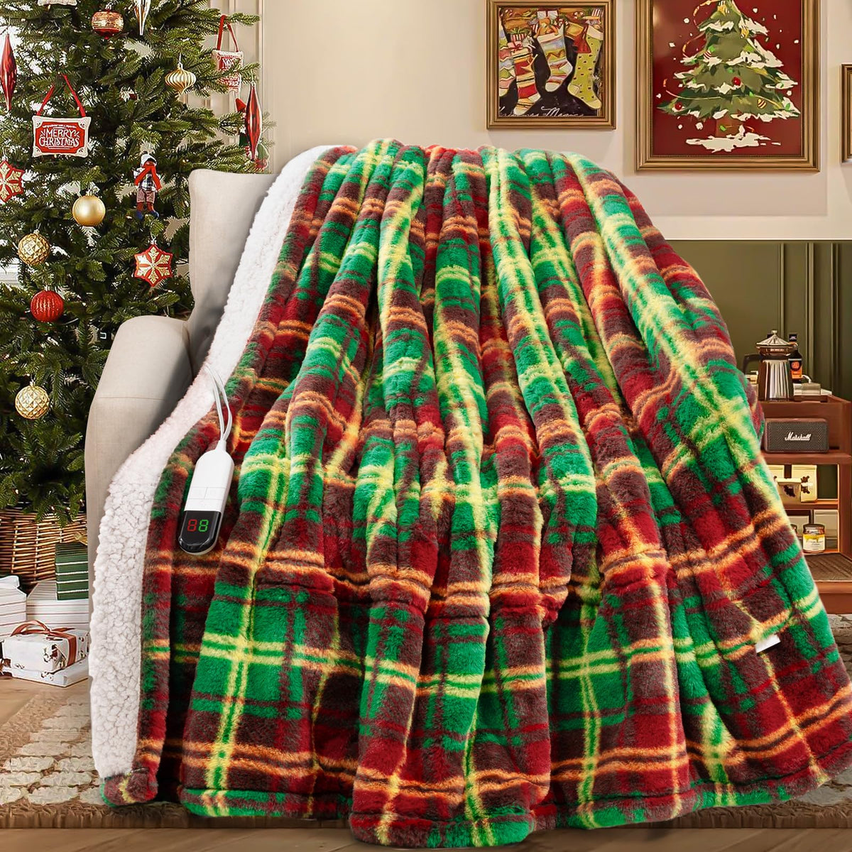 Plaid Heated Blanket