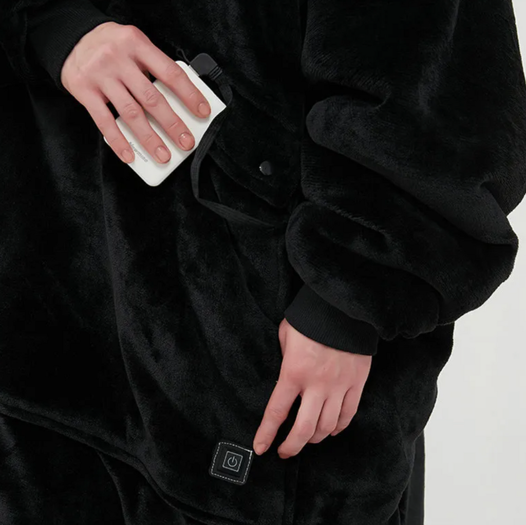 USB Heated Oversized Sherpa Hoodie Blanket