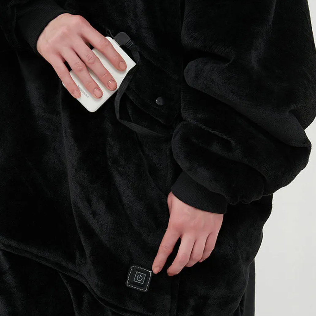 USB Heated Oversized Sherpa Hoodie Blanket