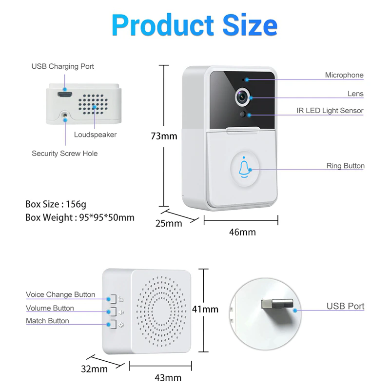 Wireless Security Smart WiFi Doorbell