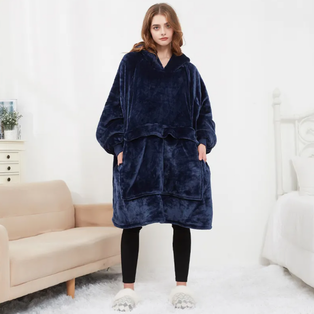 USB Heated Oversized Sherpa Hoodie Blanket