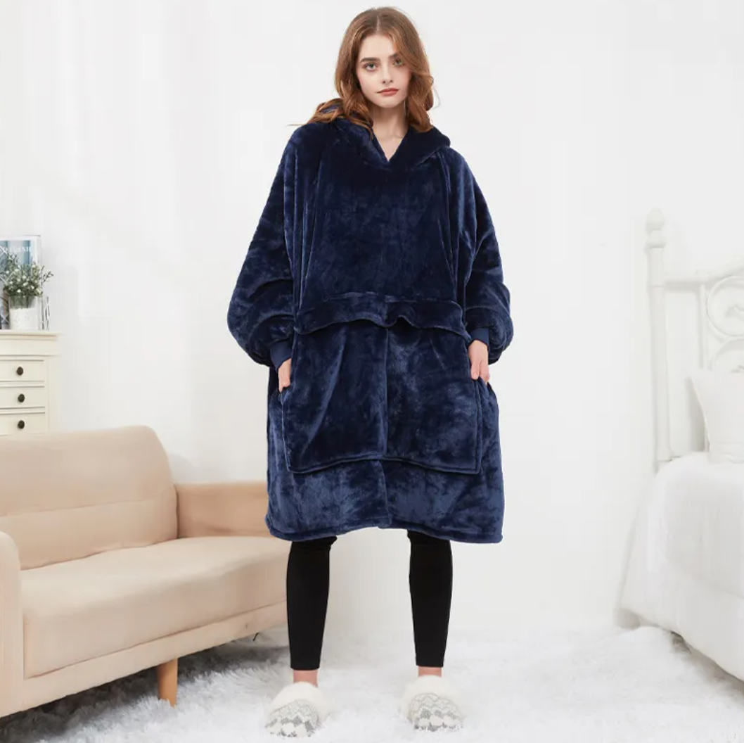USB Heated Oversized Sherpa Hoodie Blanket