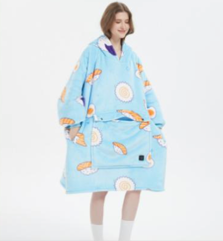 USB Heated Oversized Sherpa Hoodie Blanket